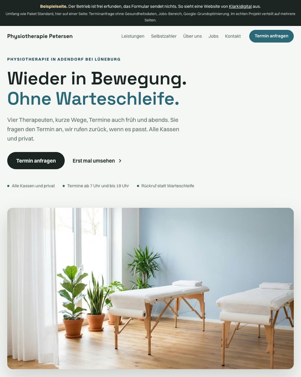 Musterseite Physiotherapie Petersen