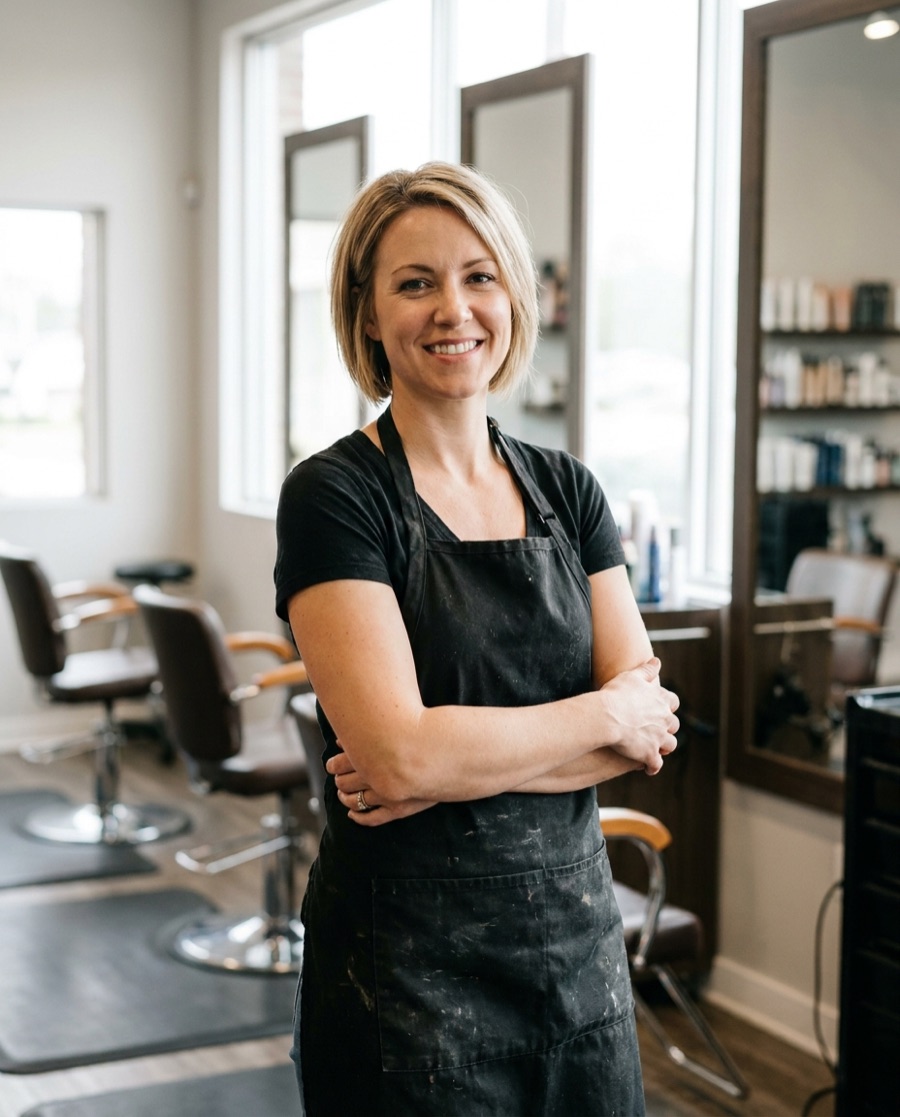 Lotte Nordheim in ihrem Salon